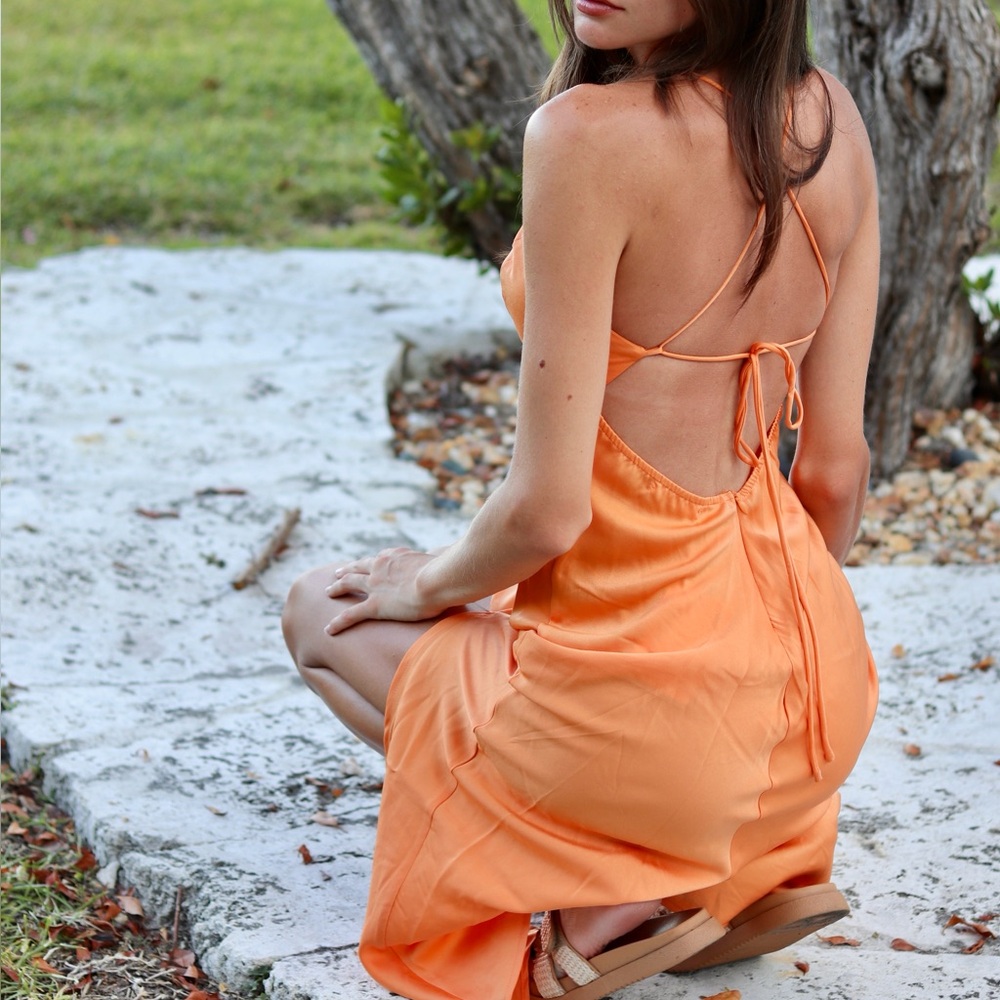 Peppermayo Orange Midi Dress - Picture 2 of 3